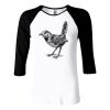 Ladies' Baby Rib 3/4-Sleeve Contrast Raglan T-Shirt Thumbnail