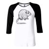 Ladies' Baby Rib 3/4-Sleeve Contrast Raglan T-Shirt Thumbnail