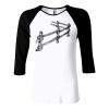 Ladies' Baby Rib 3/4-Sleeve Contrast Raglan T-Shirt Thumbnail