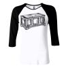 Ladies' Baby Rib 3/4-Sleeve Contrast Raglan T-Shirt Thumbnail